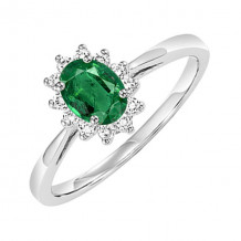 Gems One 14Kt White Gold Diamond (1/5Ctw) & Emerald (3/8 Ctw) Ring - FR4062-4WCE